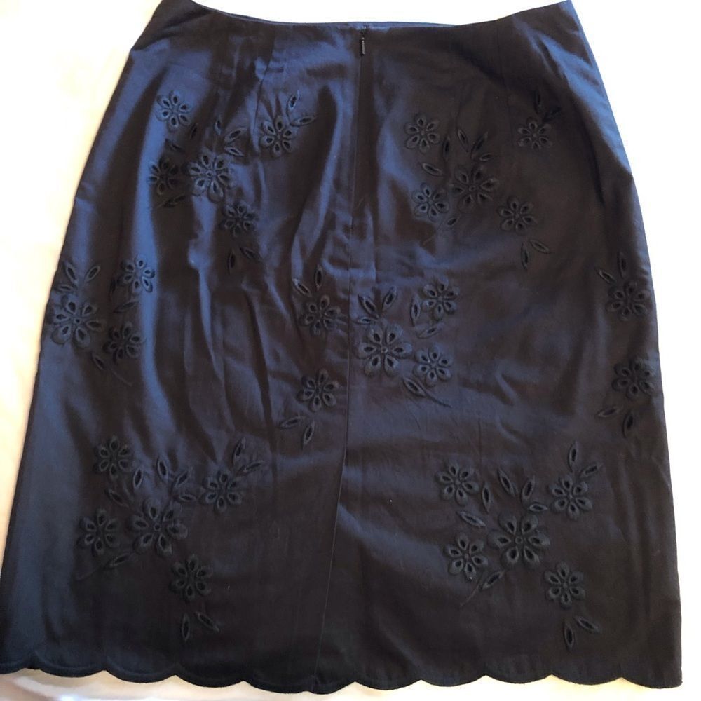 Talbots Black Cotton Skirt